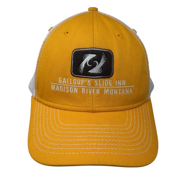 Galloup's Slide Inn Snapback Trucker Hat Yellow One Size Mesh Back - Picture 1 of 9